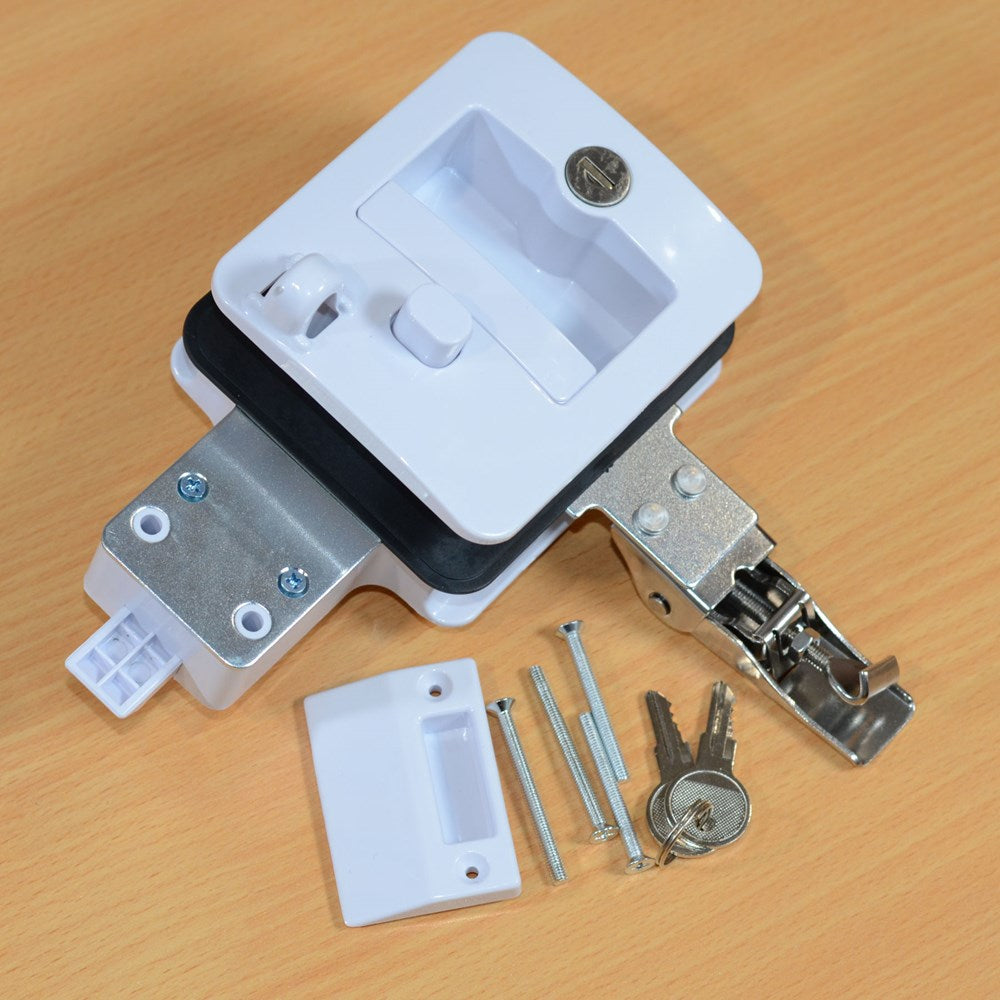 DOOR LOCK SET WHITE CAMPER