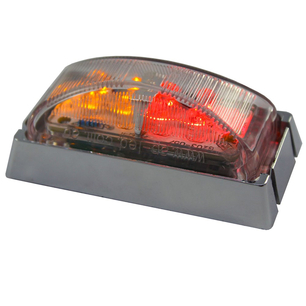 AP LED LIGHT LED RED AMBER MARKER CHROME BASE