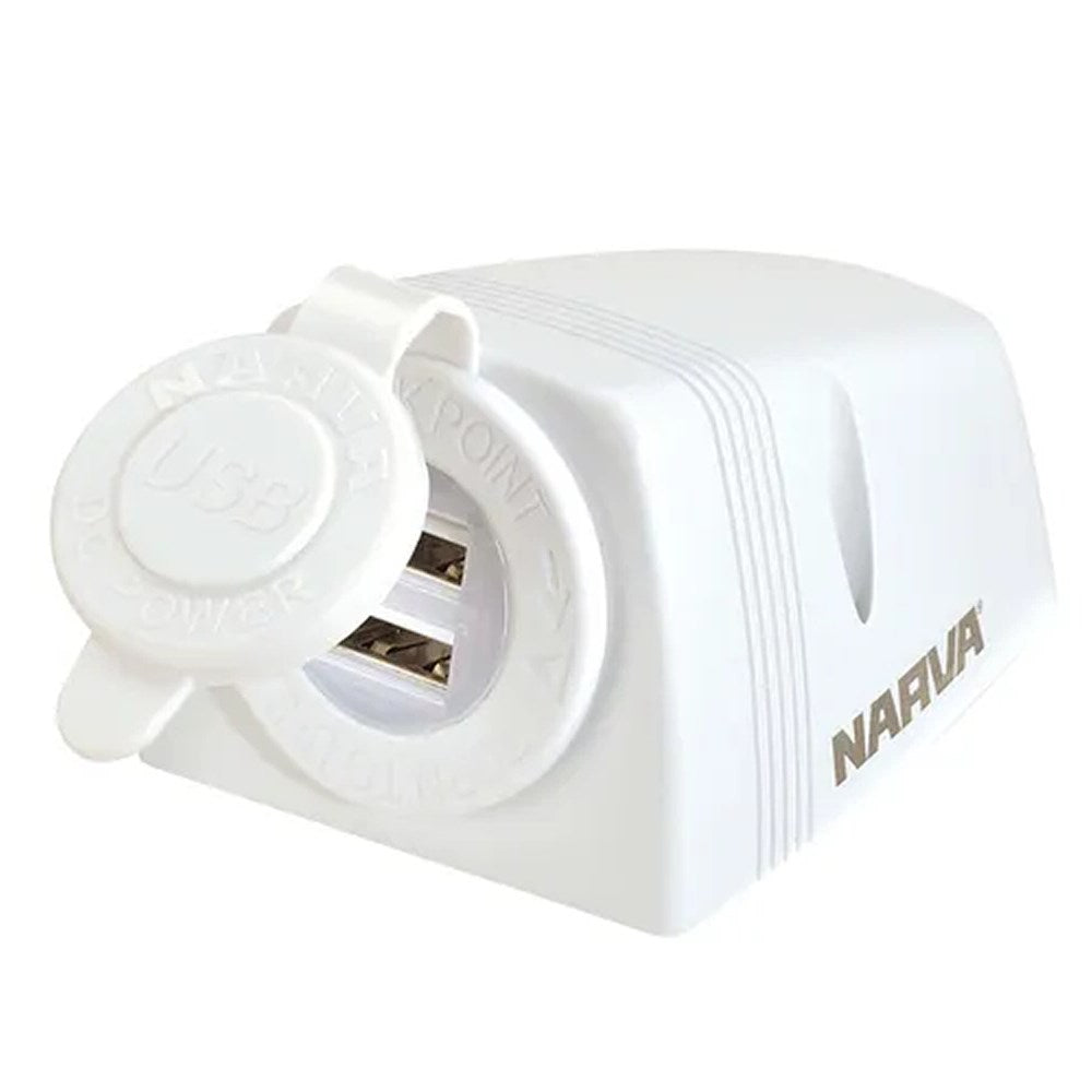 NARVA SURFACE MOUNT DUAL USB SOCKET 81154WBL WHITE