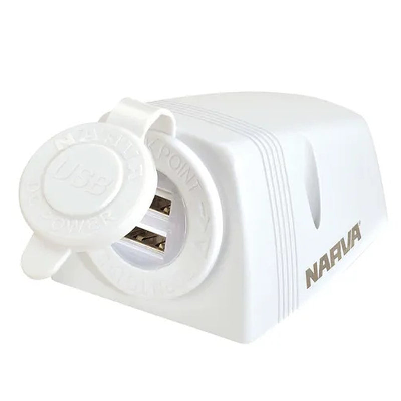 NARVA DUAL USB SOCKET WHITE