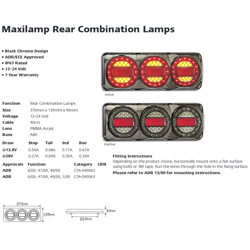 MAXILAMP C3XR COMBINATION STOP TAIL INDICATOR