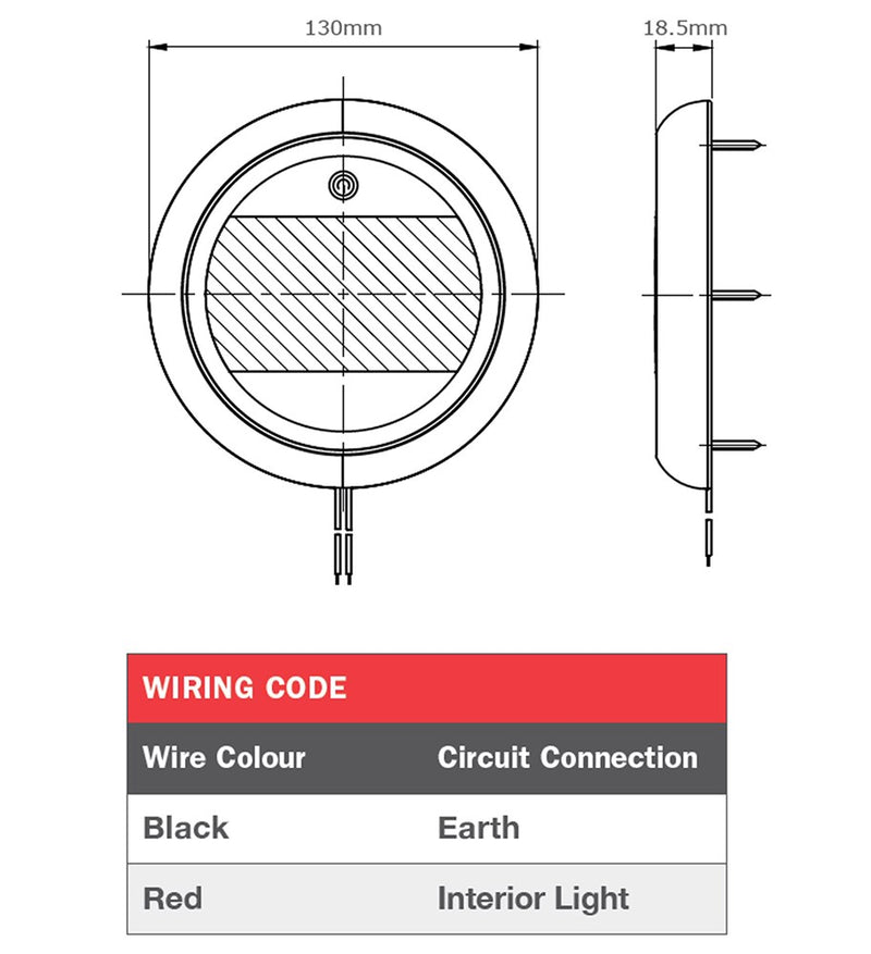 LED INTERIOR LIGHT 5" ROUND 10-30V