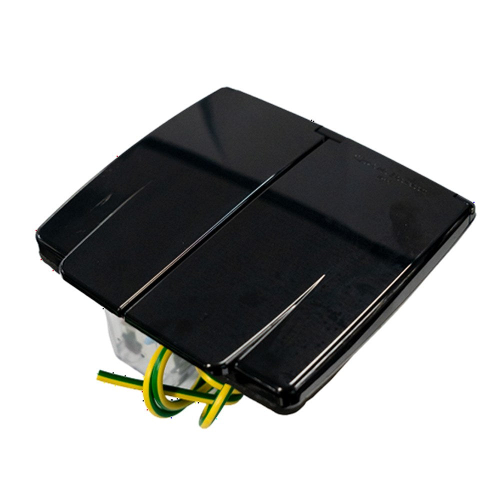 CMS 15AMP SINGLE AUTOSWITCH INLET BLACK WITH RCD IP44. JILCBBK-A