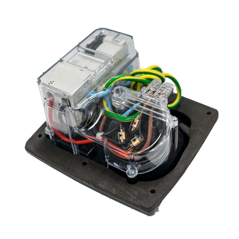 CMS 15AMP SINGLE AUTOSWITCH INLET BLACK WITH RCD IP44. JILCBBK-A