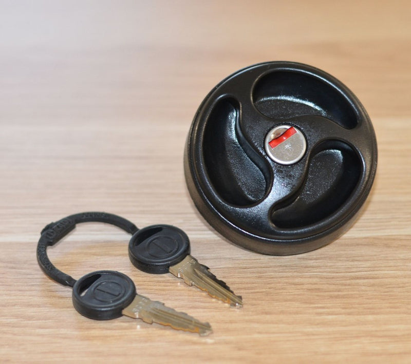 WATER FILLER LOCKABLE CAP & KEY - BLACK